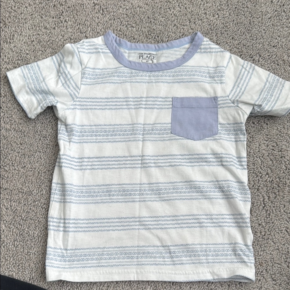 The Children's Place Blue Striped Kids T-Shirt